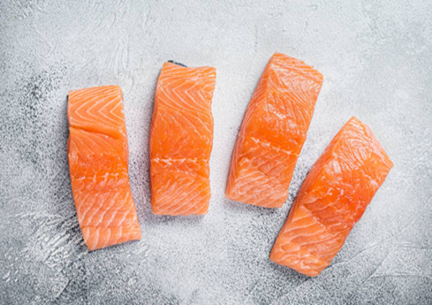Tender Atlantic salmon portions, trimmed and IQF to lock in color and flavor. Perfect for grilling, baking, or meal kits. Reliable wholesale supply and pricing